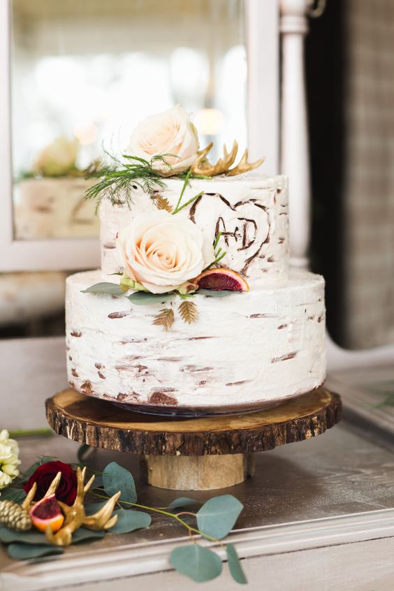 Rustic-Birch-Wedding-Cake
