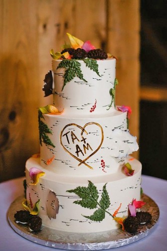 birch wedding cakes