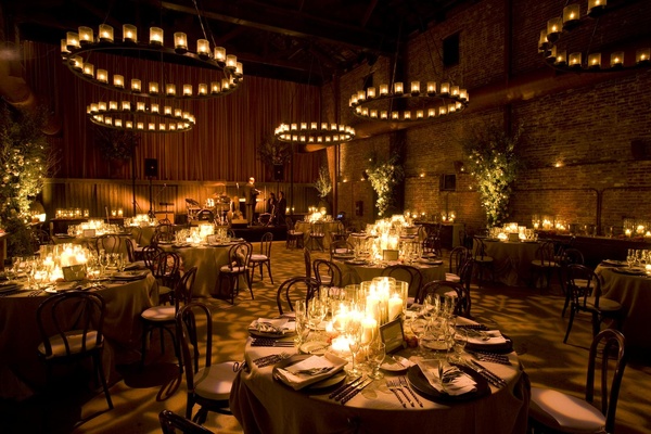 elegant wedding decor with lighting