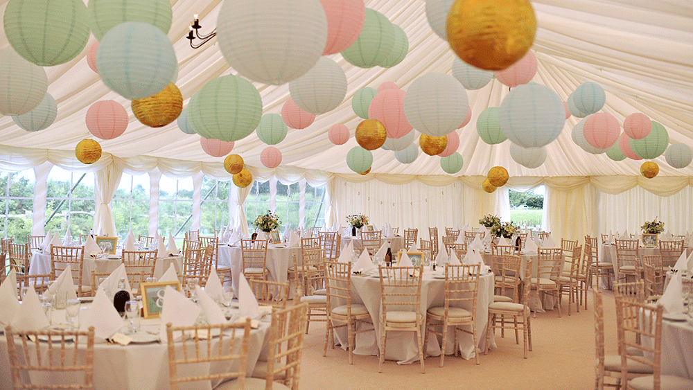 Pastel-and-gold-marquee-paper-lanterns
