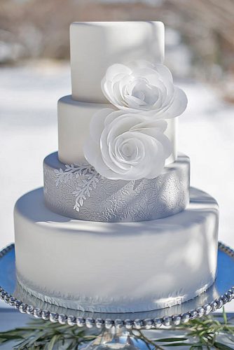 awesome white winter wedding cake