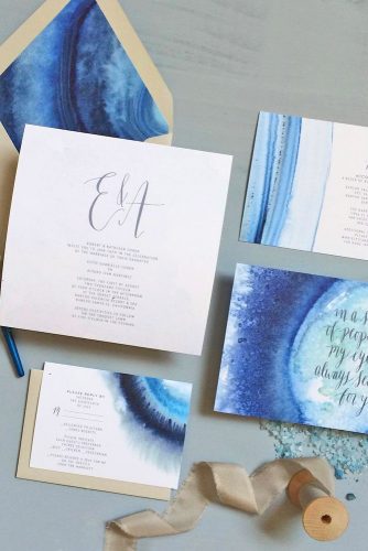 blue winter wedding invitation