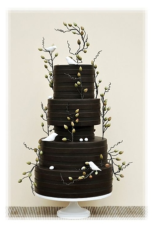 black cake wedding cake