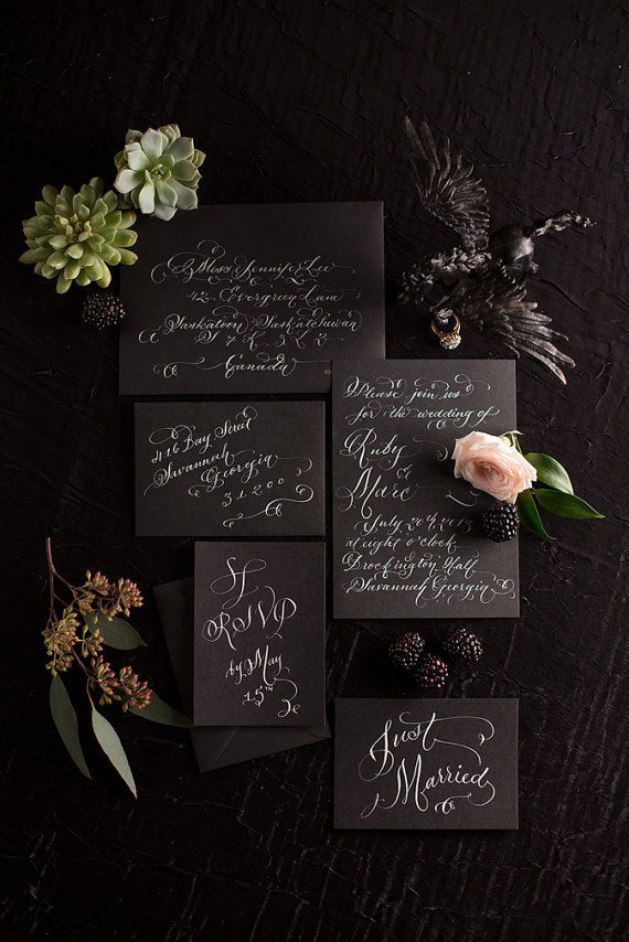 awesome black and white invitation