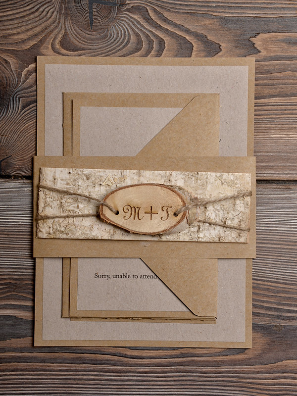 simple rustic wedding invitation