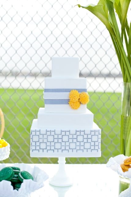 cute blue cake wedding