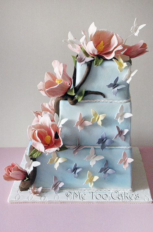 awesome blue wedding cake