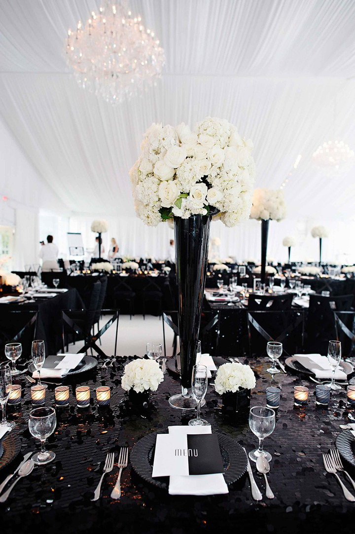 perfect black and white wedding decor