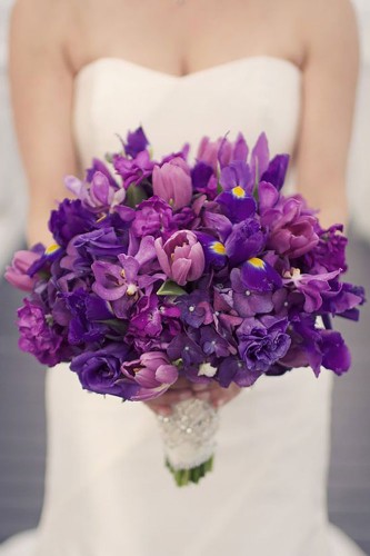 cute purple wedding bouquet