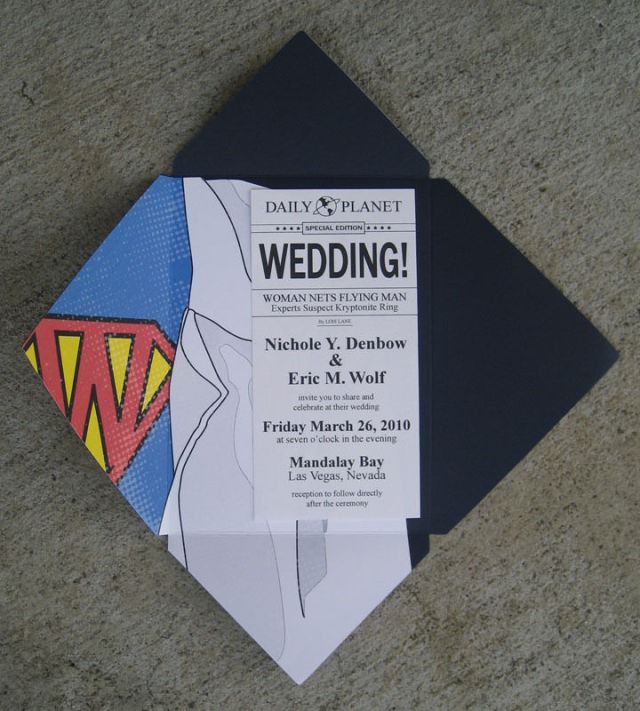superman wedding invitation
