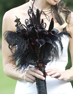 black leather wedding bouquet