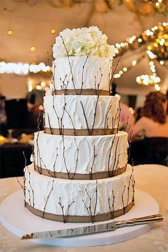 twig winter wedding cake