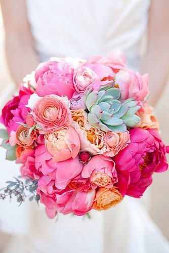 pink spring wedding bouquet