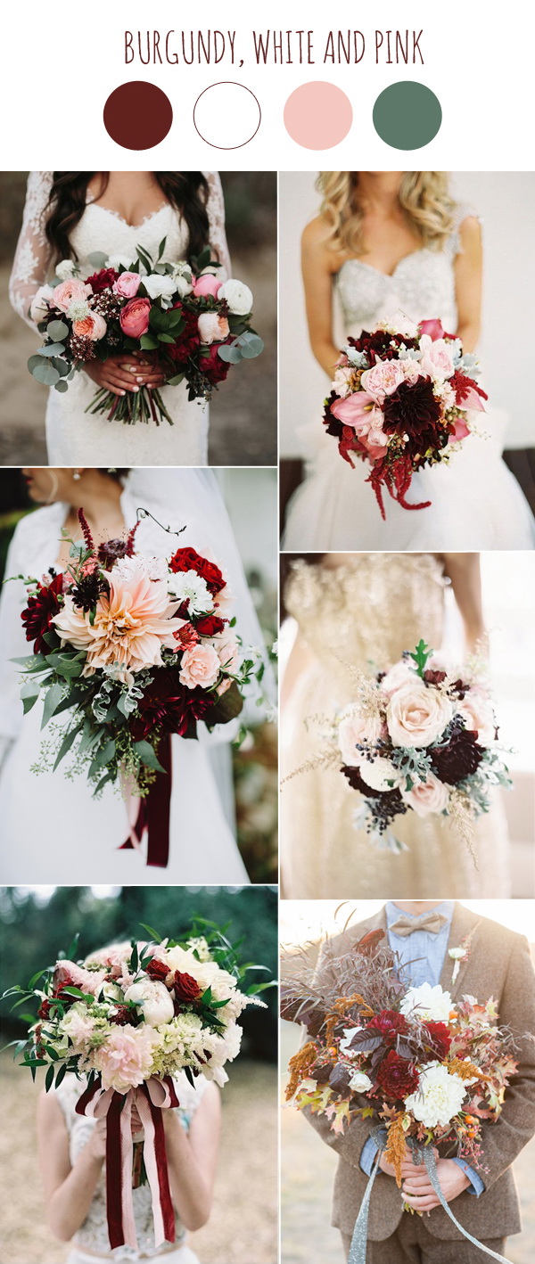 burgundy-white-and-pink-wedding-bouquets-ideas