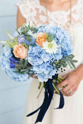 chic blue wedding bouquet