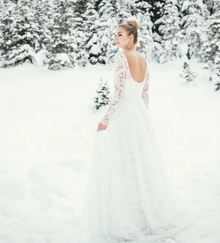 long sleeve lace winter dress