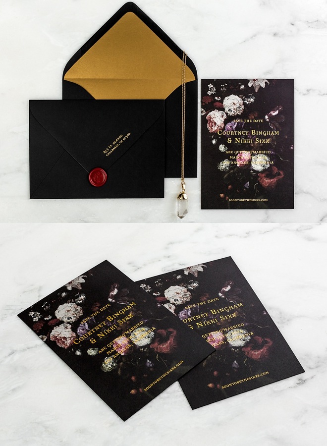 elegant black wedding card