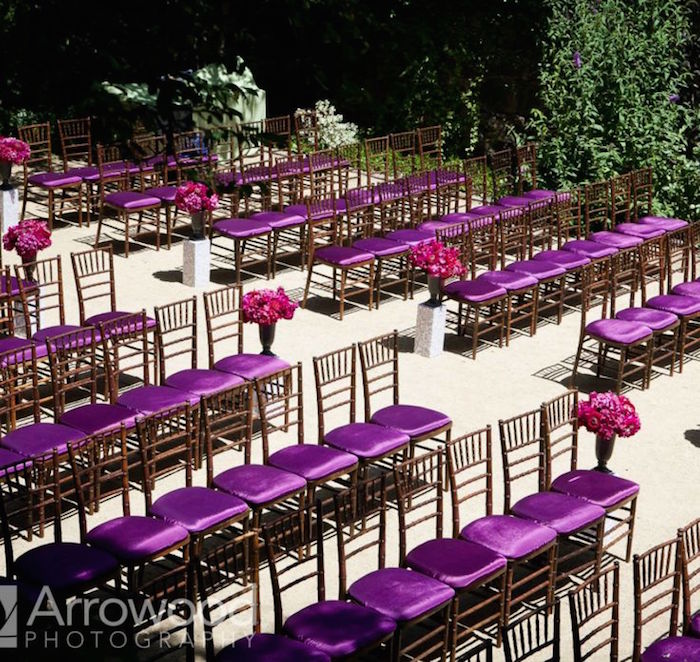 purple color wedding decor