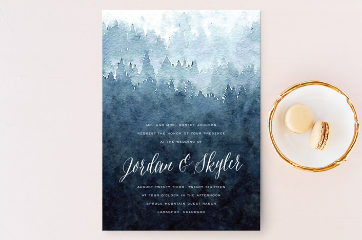 mountain retreat wedding invitation