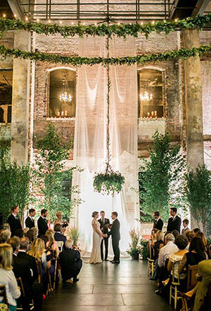 drapery-greenery-wedding-altar decor