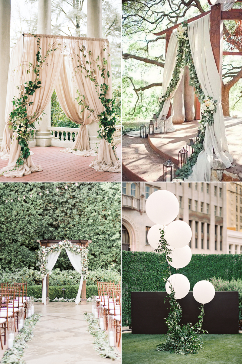 greenery wedding altar design