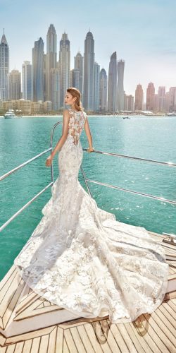 luxury white mermaid wedding gown