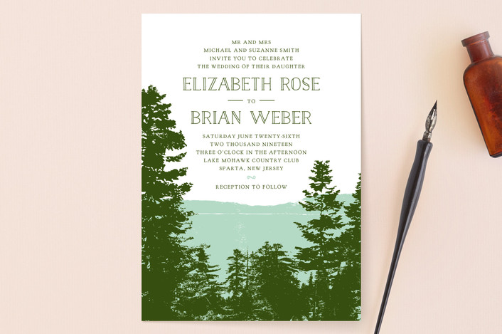 mountain view wedding invitation design 