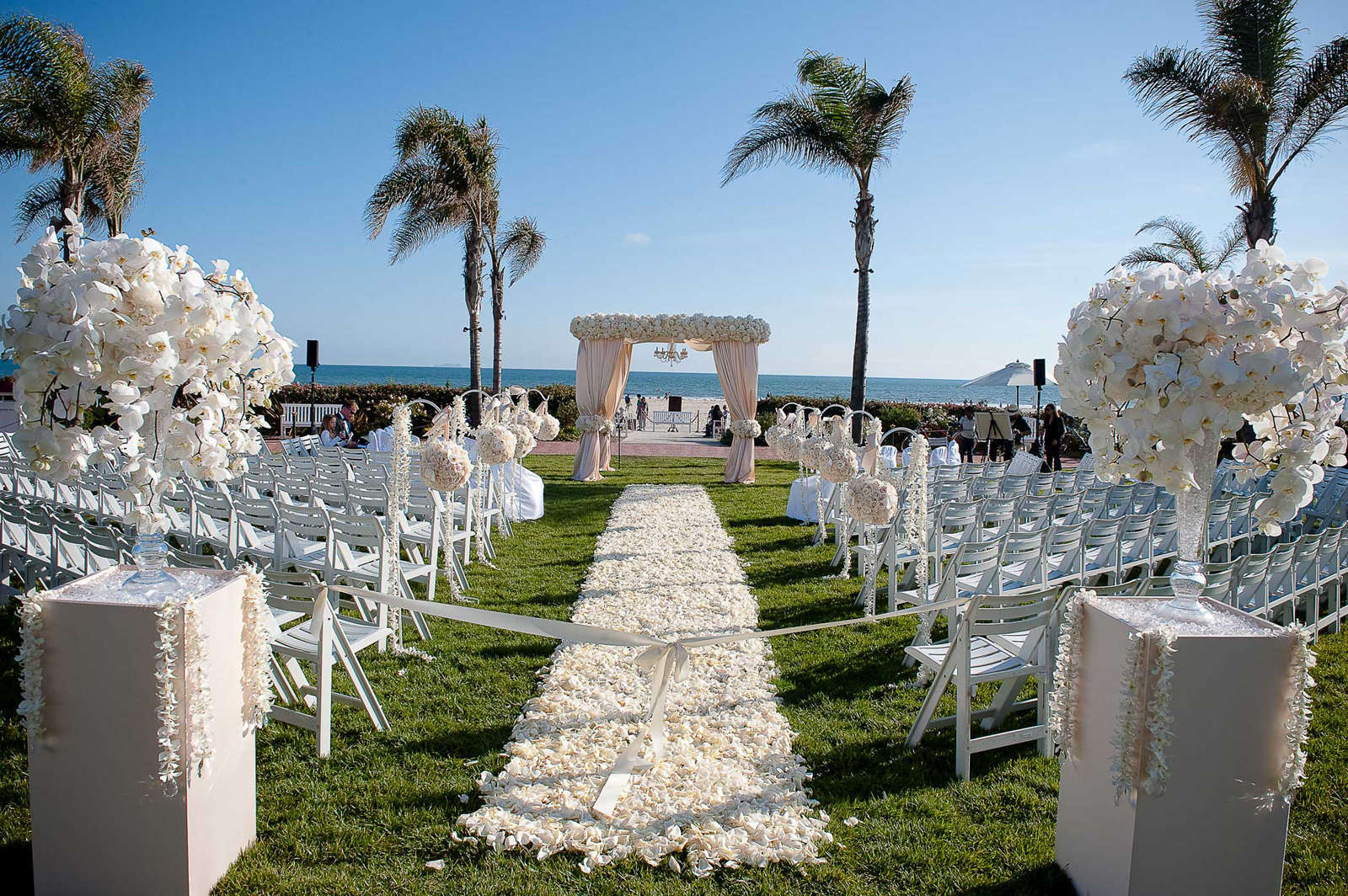 perfect white beach wedding decor