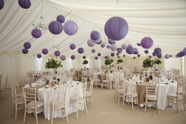 white vintage wedding with lantern