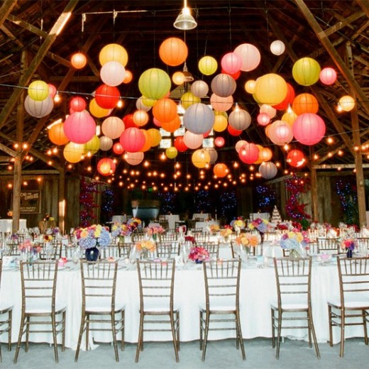 beautiful wedding decor with lantern