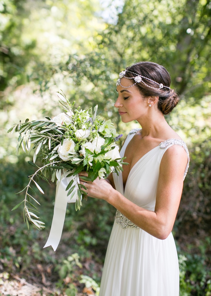 white beautiful wedding gown