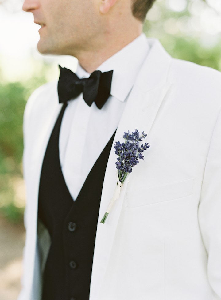 white simple groom's fashion