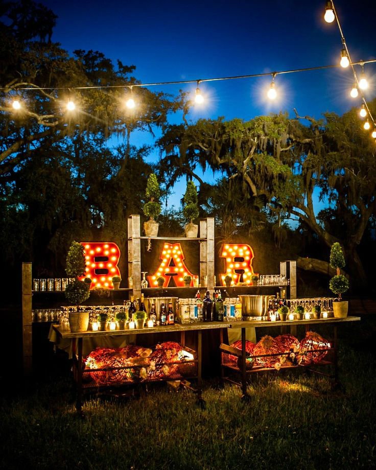 mini bar garden wedding 