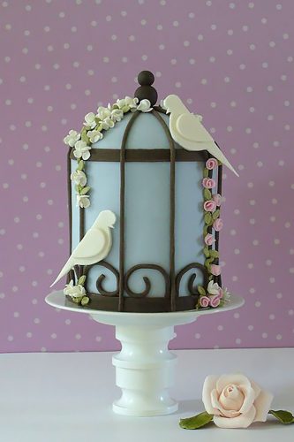 blue birdcage cakes