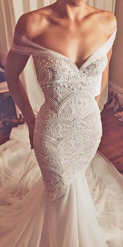 white embellishment wedding dress