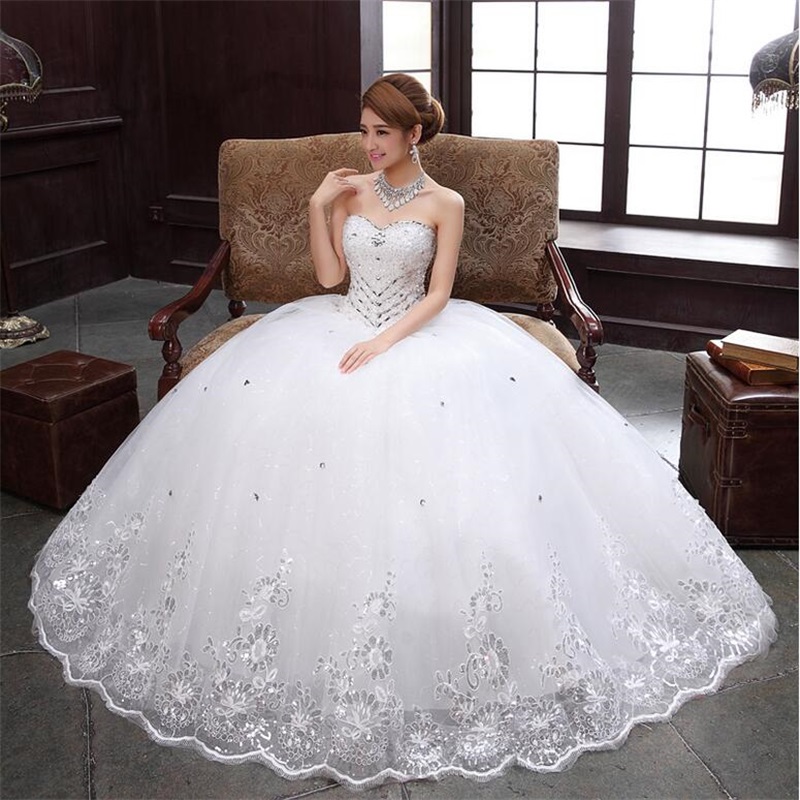 white glamor wedding gown