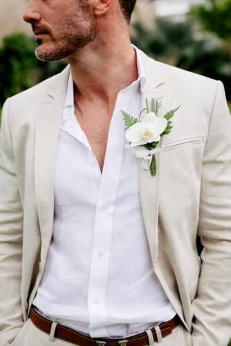 attractive white groom attire
