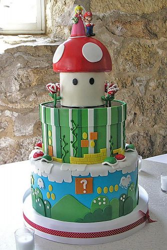 super mario wedding cake