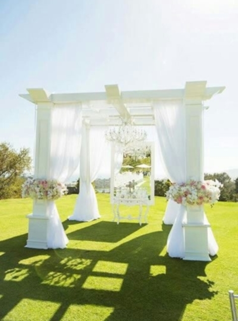 white beautiful wedding arch