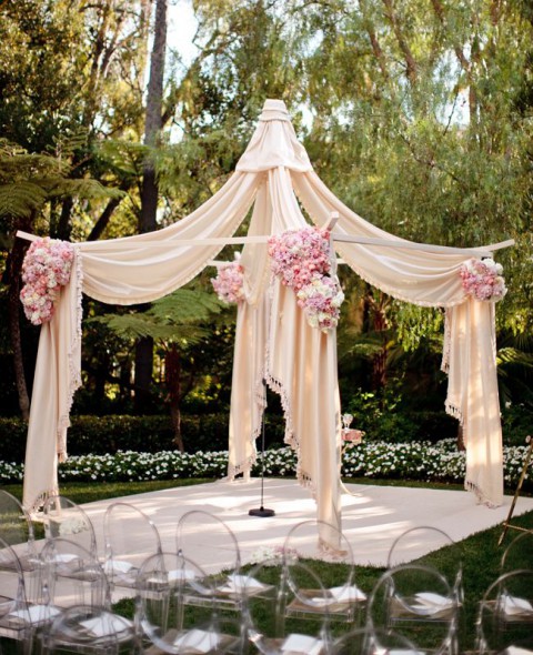 pink wedding arch design