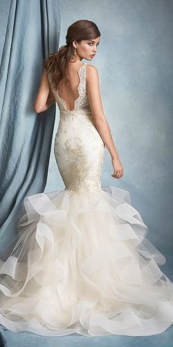 mermaid low back wedding dress