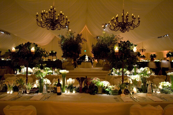 white night wedding decoration