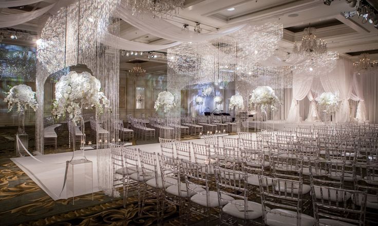 indoor white wedding decor