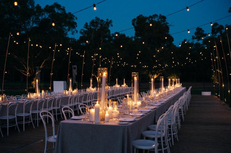 beautiful lighting for night wedding