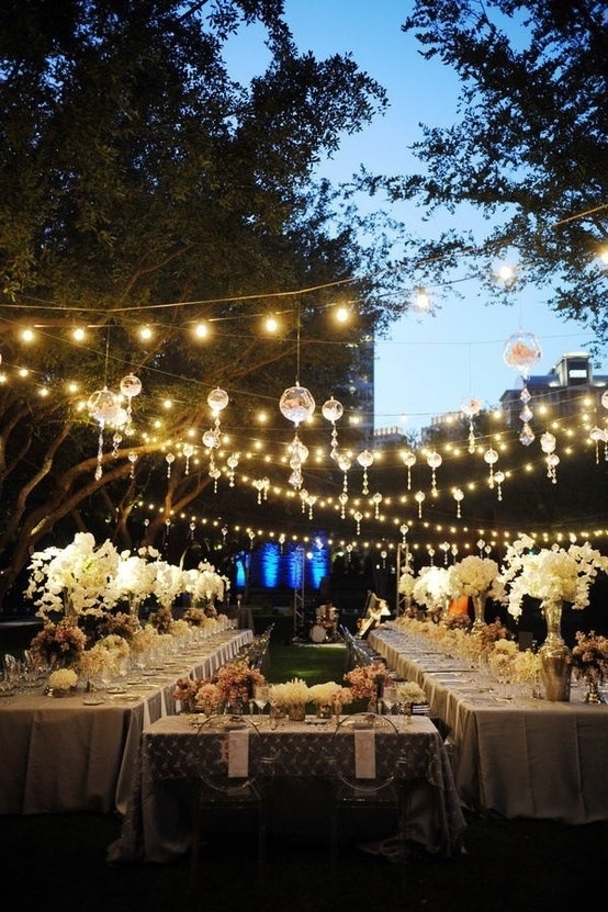 beautiful night outdoor wedding 