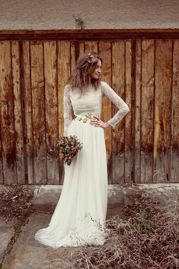 white elegant simple gown