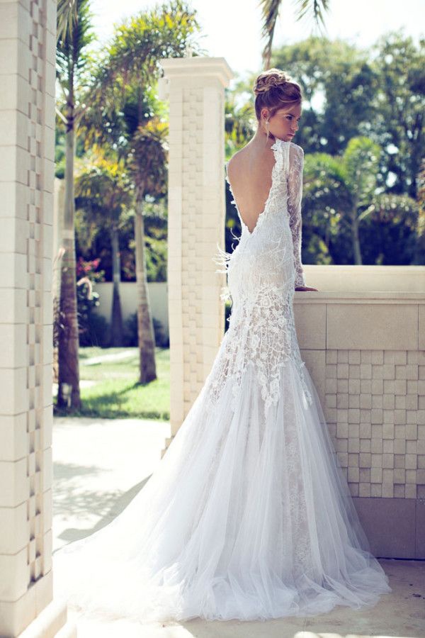 mermaid beaded wedding gown