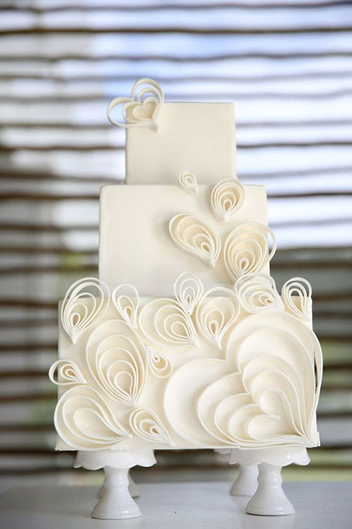 white chic wedding cake