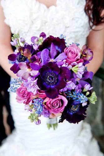 awesome purple wedding bouquet
