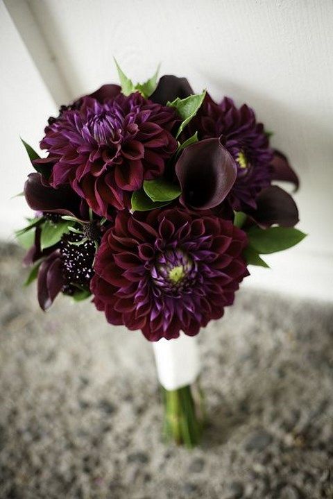 burgundy lily wedding bouquet